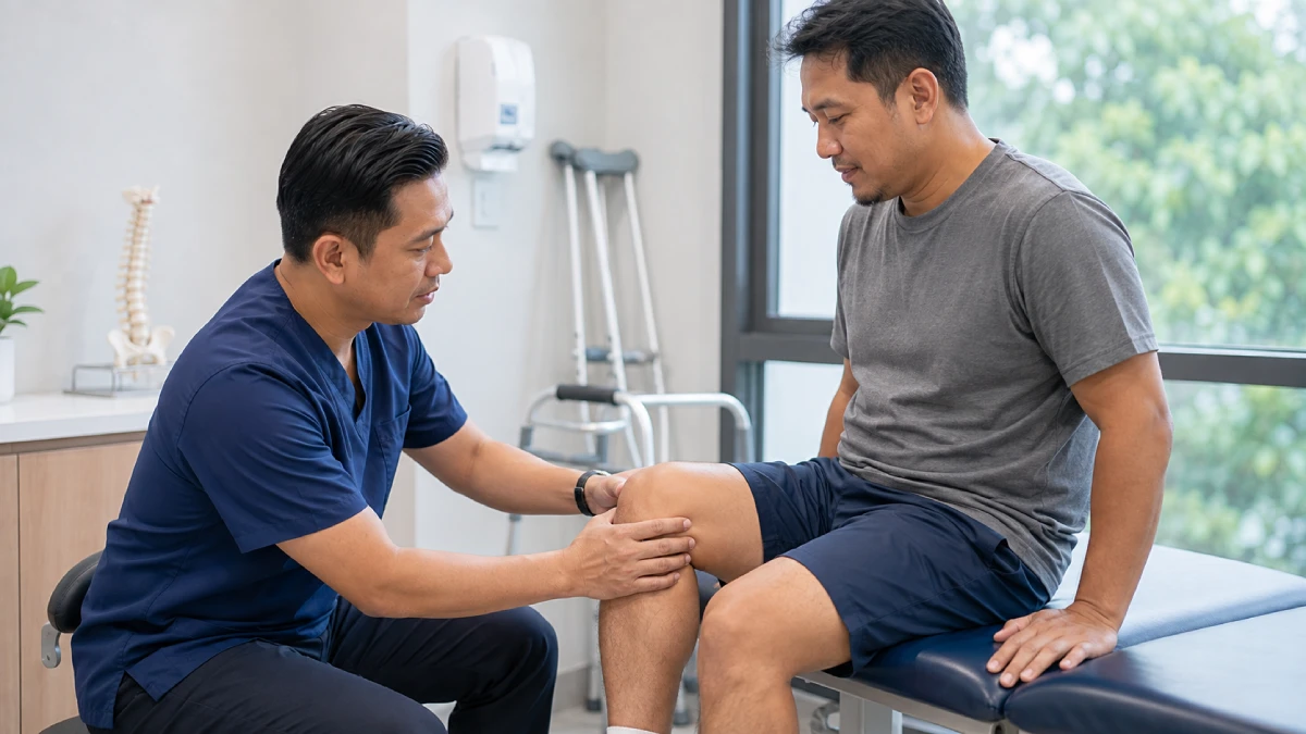 Doctor assessing a patient's joint and musculoskeletal health